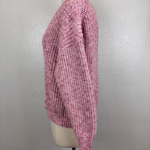 J.crew Pink Marled Cotton Blend Crewneck Sweater Size S - Picture 4 of 9